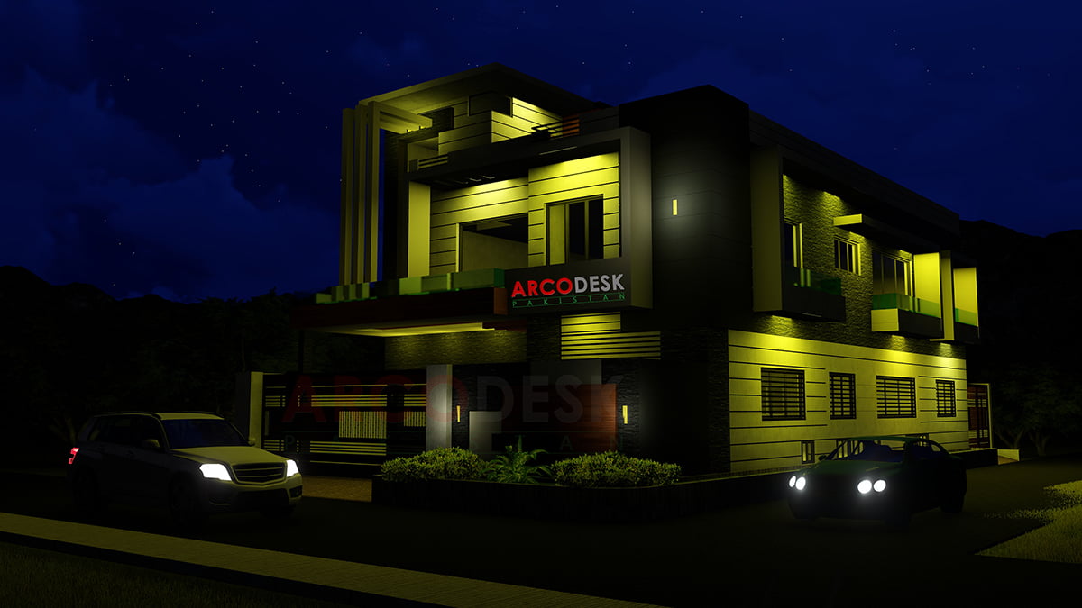 Night View House Design in G14 Islamabad