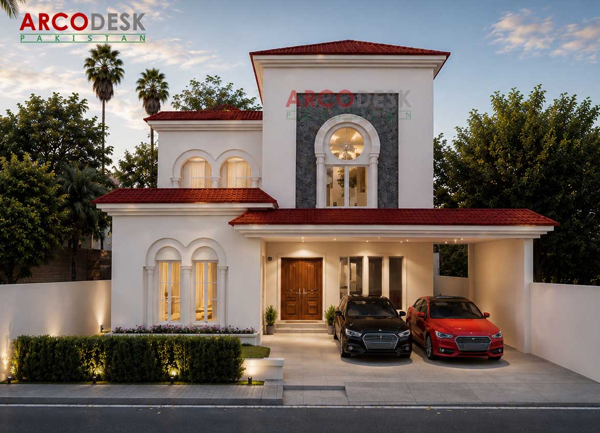 Beautiful Stylish Spanish House Design in DHA Islamabad