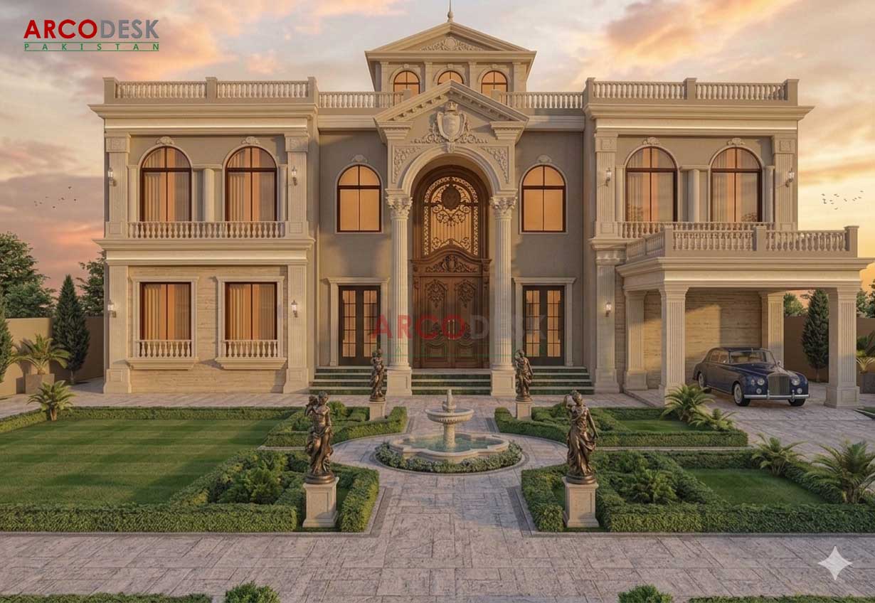 Beautiful Classical House Design in Mandi Bahauddin
