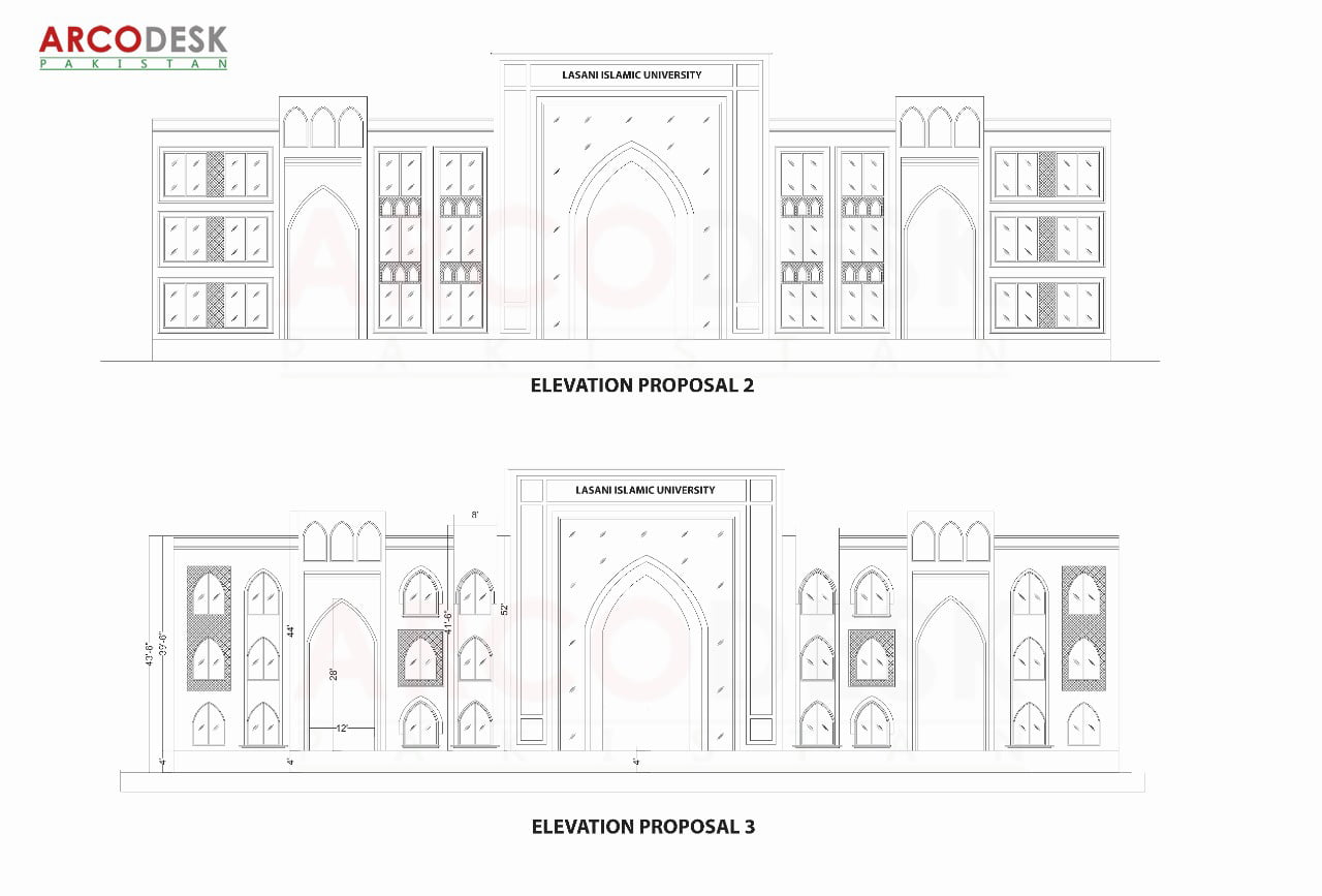 Elevation Proposal of Lasani Islamic University Narowal