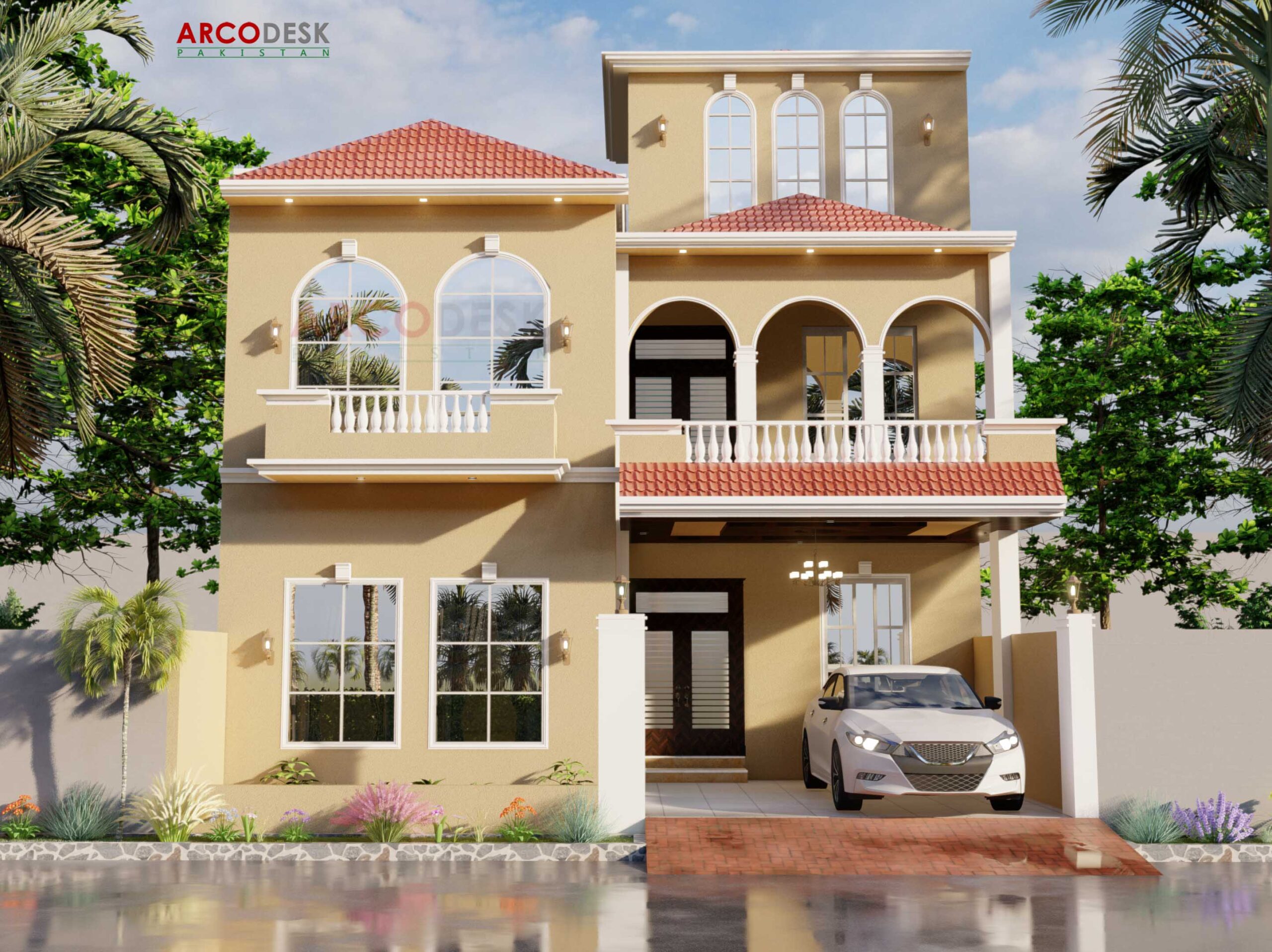 8 Marla Spanish House Elevation Design In G13 Islmabad