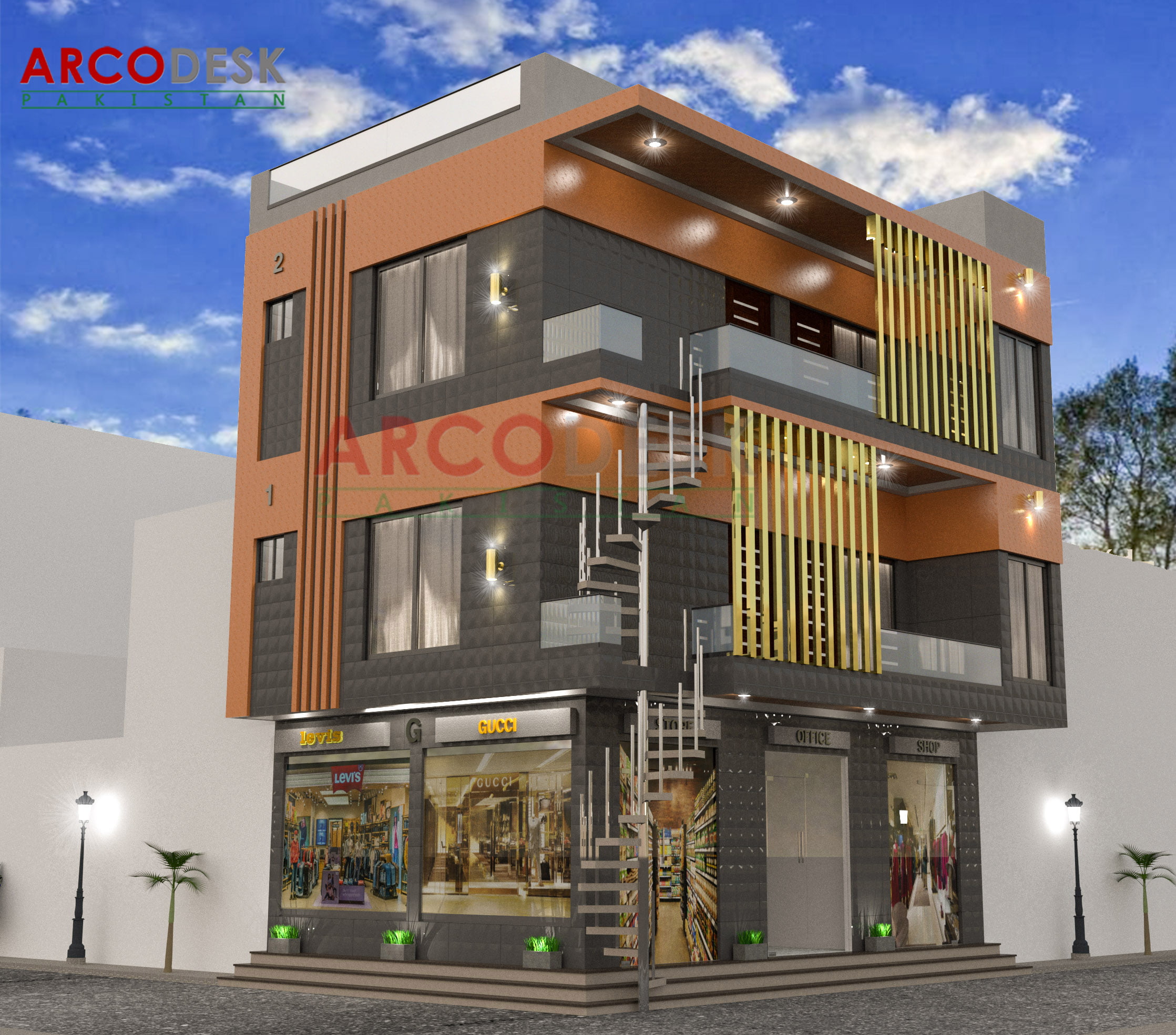 Beautiful Modern Commercial Plaza Design In Narowal