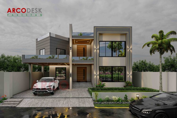 1 kanal Contemporary Modern house design in Gujar Khan